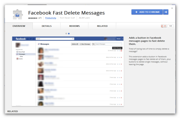 download and install Facebook Fast Delete Messages